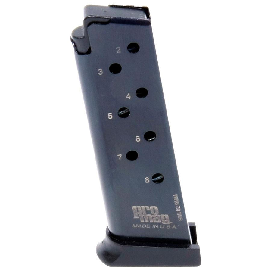 ProMag Smith & Wesson 908/3913/3914/3953 9mm 8rd Blued Steel Pistol Magazine