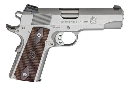 Springfield Armory PX9418S 1911 Garrison 45 ACP 7+1 4.25" Stainless Match Grade Barrel, Serrated Stainless Steel Slide & Frame w/Beavertail, Thinline Wood Grip