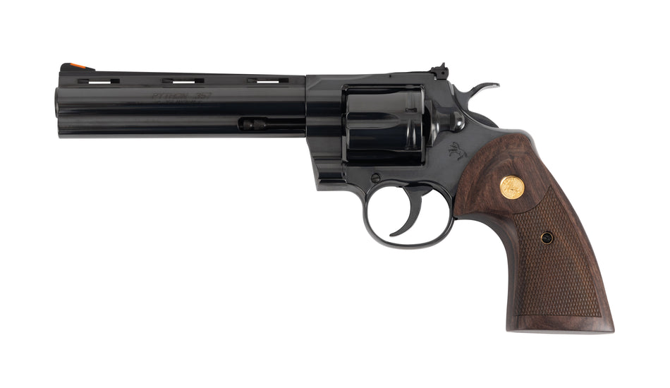 Colt Python Target .357 Mag/.38 Special Revolver, 6-Shot, 6" Matte Black Barrel, Walnut Grip