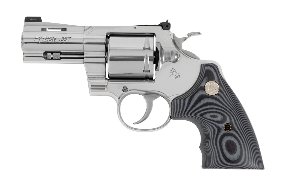 Colt Python Combat Elite .357 Mag/.38 Special Revolver, 6-Shot, 3" Stainless Barrel, Black G10 Grip