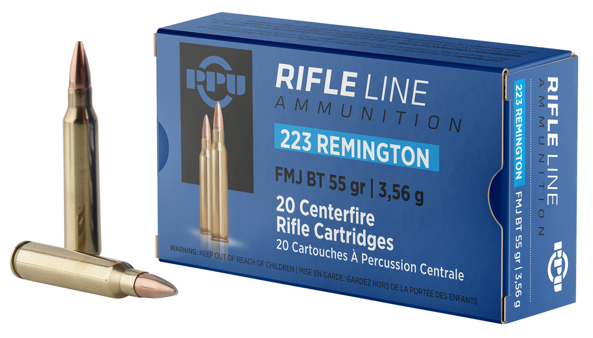 Prvi Partizan .223 Remington PP223F1 Full Metal Jacket Boat Tail FMJBT 55 Grain