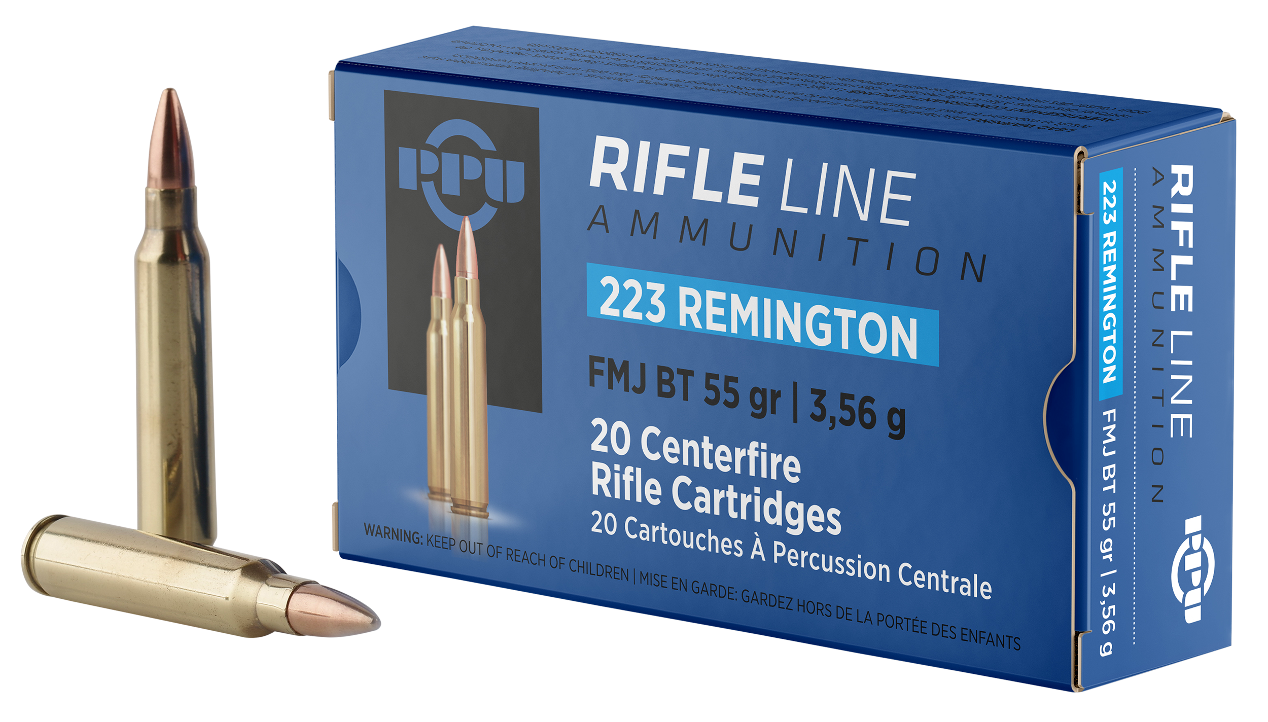 Prvi Partizan .223 Remington PP223F1 Full Metal Jacket Boat Tail FMJBT 55 Grain