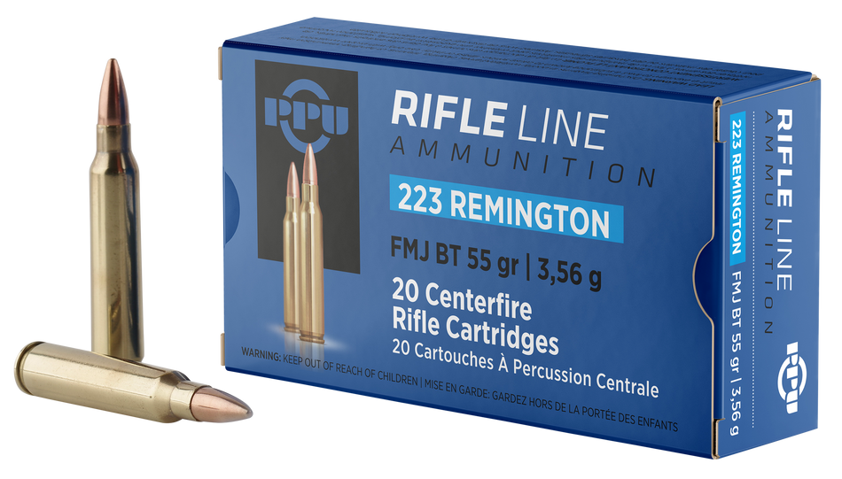 Prvi Partizan .223 Remington PP223F1 Full Metal Jacket Boat Tail FMJBT 55 Grain