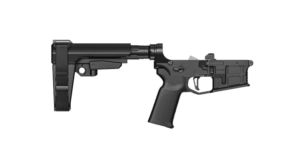 Radian Weapons A-DAC 15 Lower Receiver, SBA3 Brace, Flat Trigger, Black