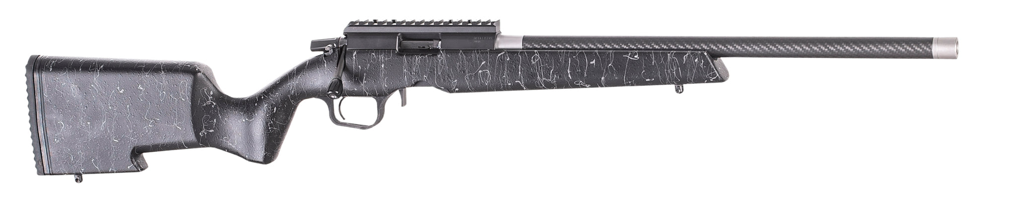 Christensen Arms Ranger 22 WMR 9+1 18" Carbon Fiber Threaded Barrel Rifle, Black/Gray Webbing Stock