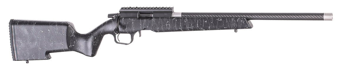 Christensen Arms Ranger Full Size 17 HMR 9+1 18" Carbon Fiber Threaded Barrel Rifle, Black/Gray Webbing Stock