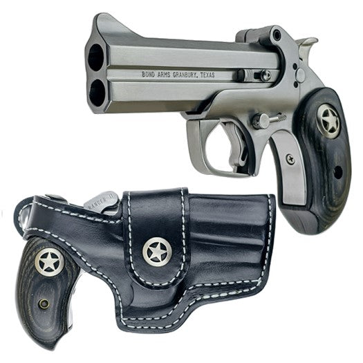 Bond Arms Ranger II .45 Colt 2-Round Derringer, 4.25" Stainless Barrels, Texas Ranger Star Grip