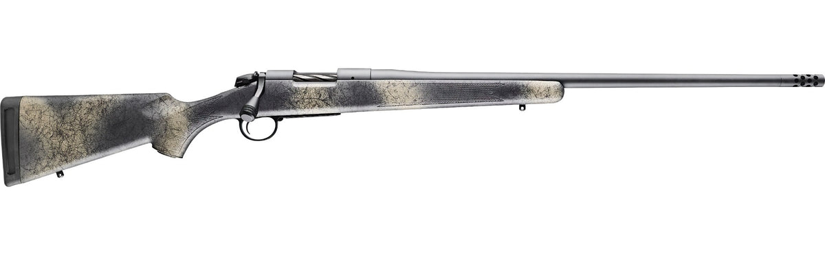 Bergara B-14 Wilderness Ridge Rifle, .308 Win, 20" Threaded Barrel, Sniper Gray Cerakote, SoftTouch Woodland Camo Synthetic Stock, Omni Muzzle Brake