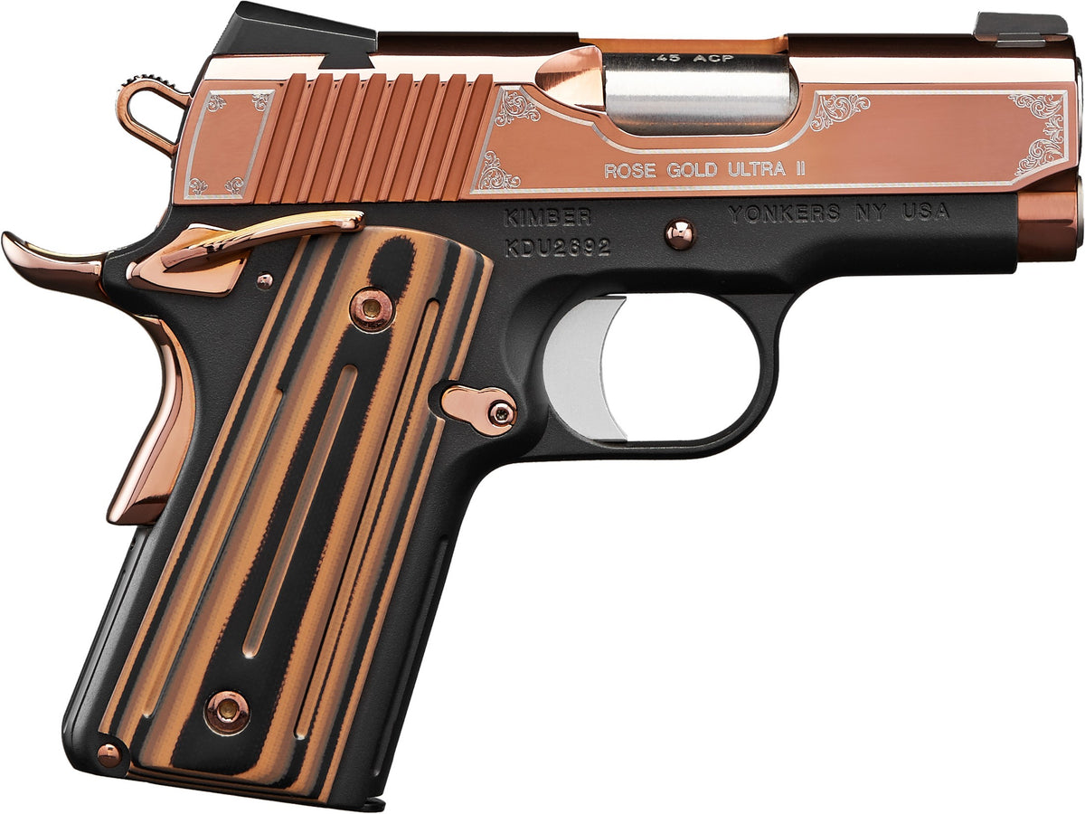 Kimber 3200373 Ultra II .45 ACP 3" Pistol - Rose Gold PVD Slide, G10 Grip
