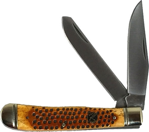 ABKT Roper Pit Viper Trapper Carbon Steel Folding Knife - Jigged Bone