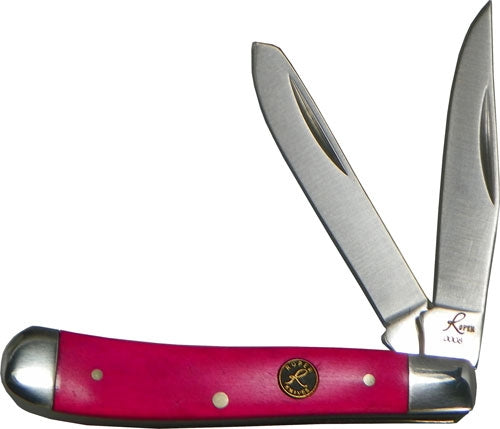 ABKT Roper Pink Sky Peanut 2-Blade Pocket Knife - Smooth Pink Bone Handles