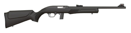 Rossi RS22 Semi-Auto .22 LR Rifle, 18" Barrel, 10+1 Capacity, Blued Finish, Black Synthetic Monte Carlo Stock