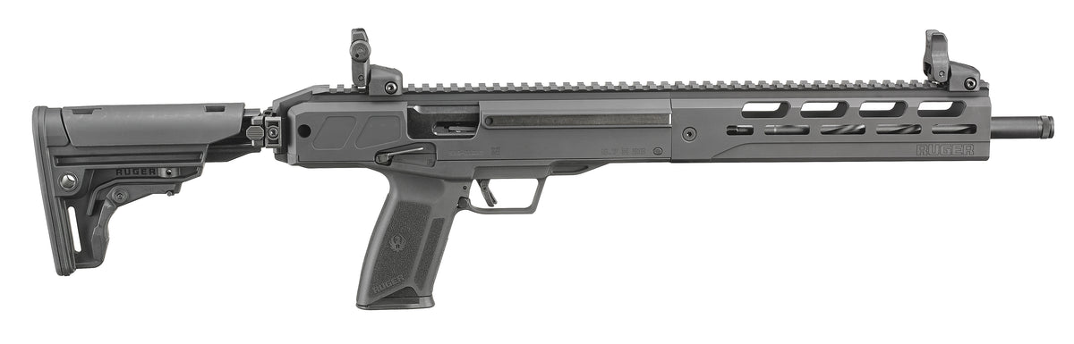 Ruger 19300 LC Carbine 5.7x28mm 16.25" Threaded Barrel, Black Folding Stock, Flip-Up Sights