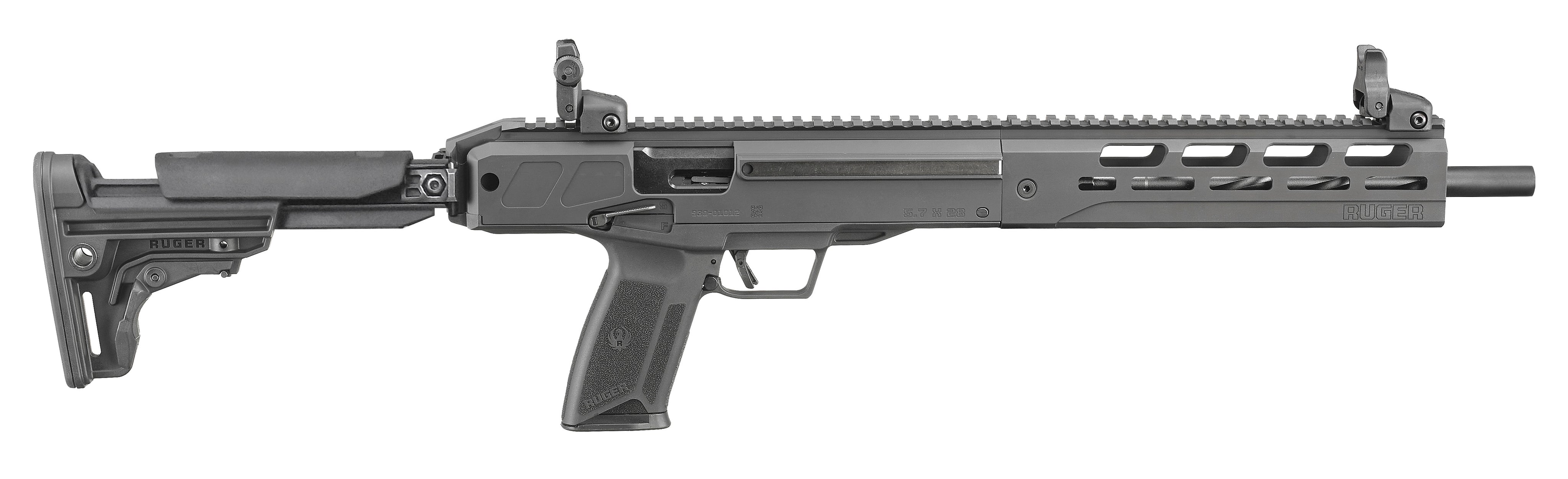 Ruger 19301 LC Carbine 5.7x28mm 16.25" Black Nitride Fluted Barrel, Fixed Synthetic Stock