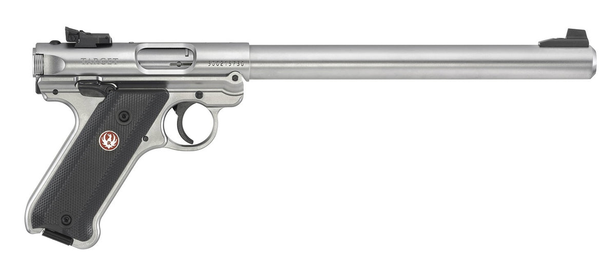 Ruger Mark IV Target 40174 .22 LR 10+1 10" Satin Stainless Bull Barrel Pistol, Polymer Grips