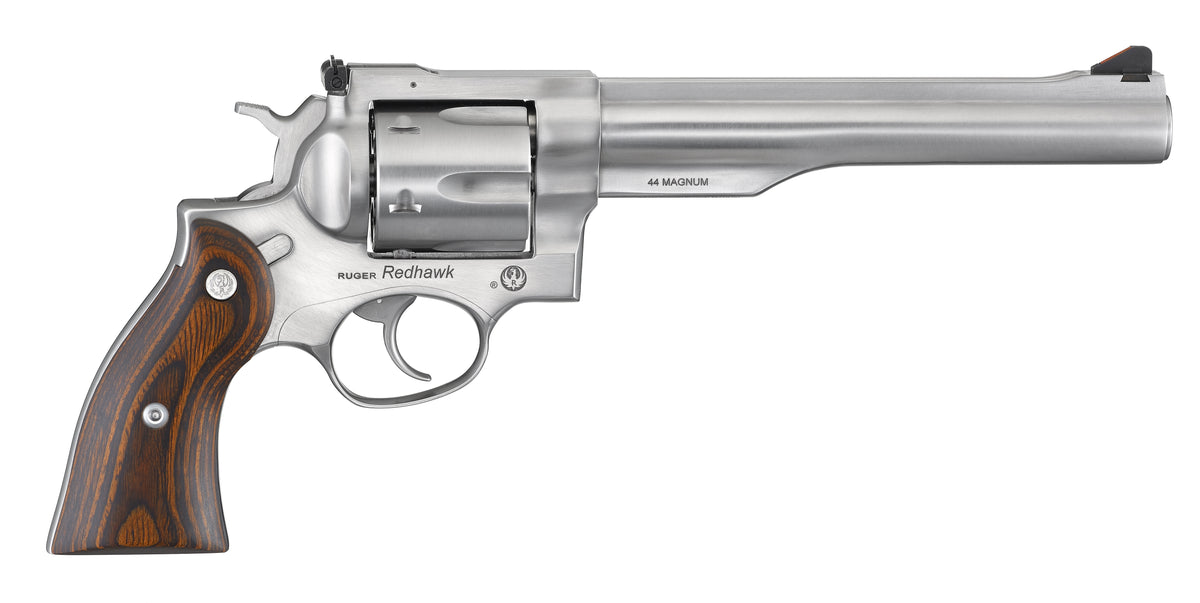 Ruger Redhawk Large Frame .44 Special/.44 Rem Mag Revolver, 7.50" Satin Stainless Barrel, Hardwood Grip