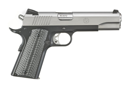Ruger SR1911 Full-Size .45 ACP Pistol, 5" Stainless Barrel, Satin Aluminum Frame w/Beavertail, Black Anodized Grips, Right Hand (Model 6792)