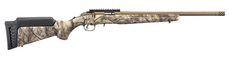 Ruger American Rimfire 17 HMR 9+1 18" Bronze Cerakote, Go Wild Camo Synthetic Stock