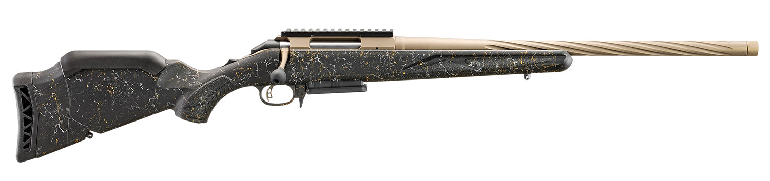Ruger American II Prairie Full Size 7mm PRC 24" Rifle, Smoked Bronze Cerakote Fluted Barrel, Black Splatter Stock
