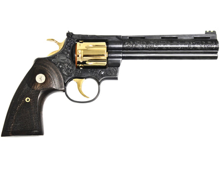 COLT PYTHON LETS RODEO POLISHED BLUED ENGRAVED/24KT GOLD REVOLVER 357 MAG 6" 6 RD
