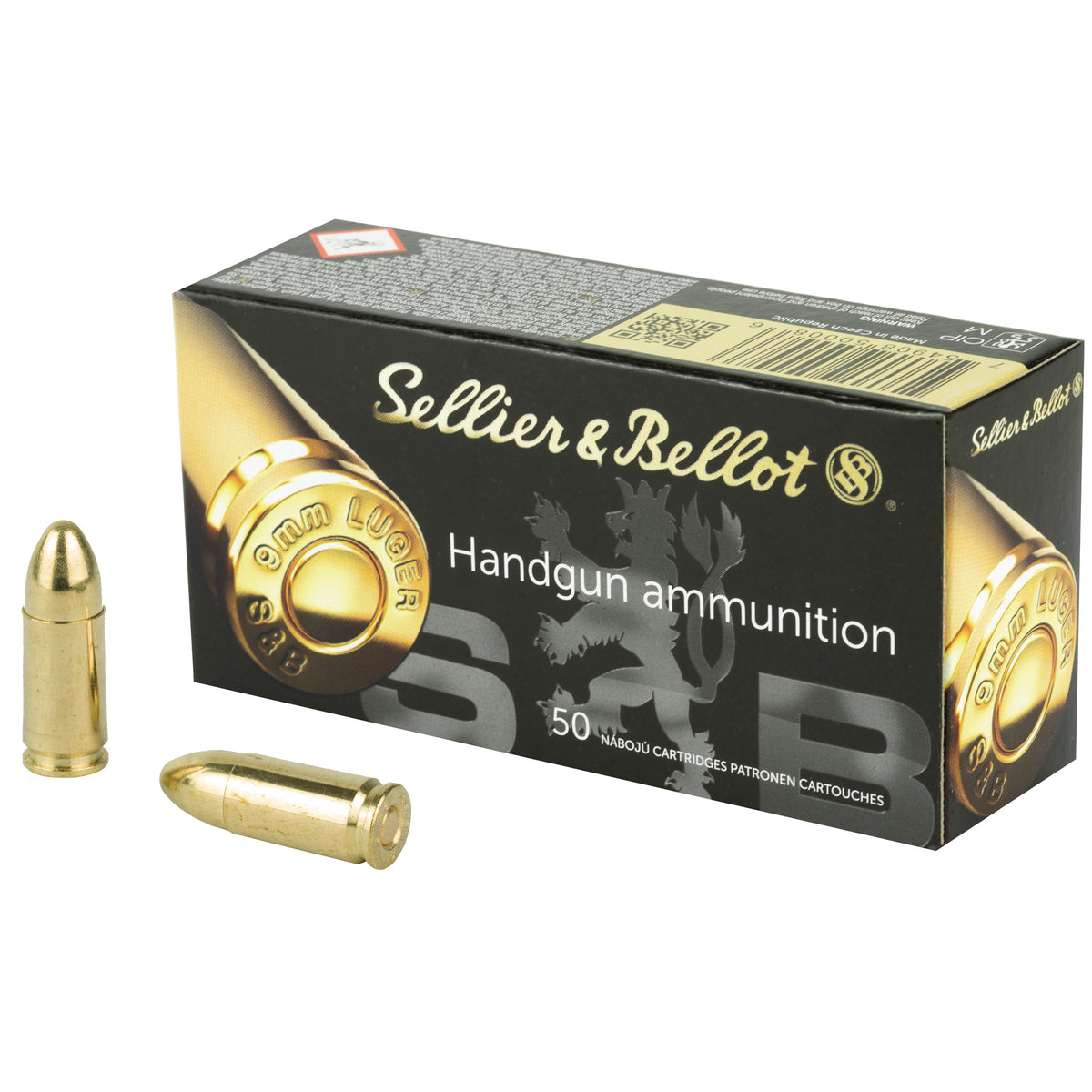 Sellier & Bellot (S&B) 9mm Luger/Parabellum SB9A 754908500086 Full Metal Jacket FMJ 115 Grain