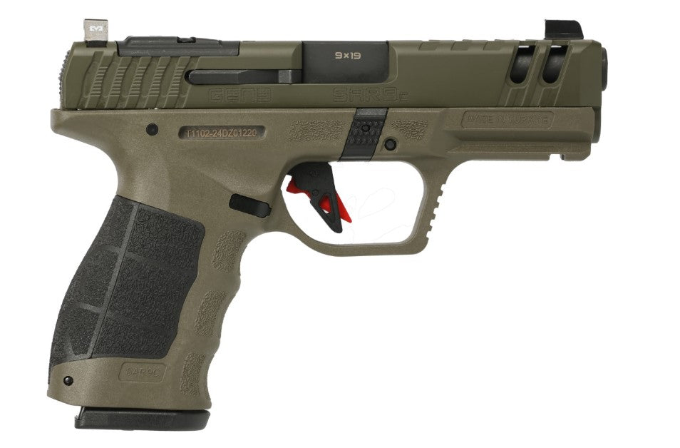 SAR USA SAR9 C Gen3 Compact 9mm Luger Pistol, 15+1, 4" Barrel, OD Green Finish