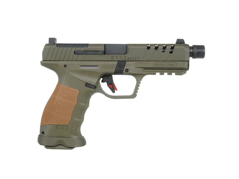 SAR USA SAR9 SOCOM 9mm Pistol, 10+1, 5.20" Steel Slide, OD Green Grip