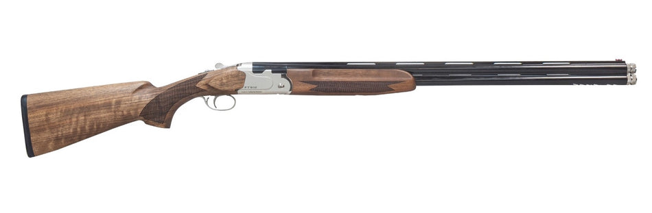 Pointer FT912 Field Trek 12 Gauge Over/Under Shotgun, 3" Chamber, 2rd, 28" Vent Rib Barrel, Silver Receiver, Walnut Stock