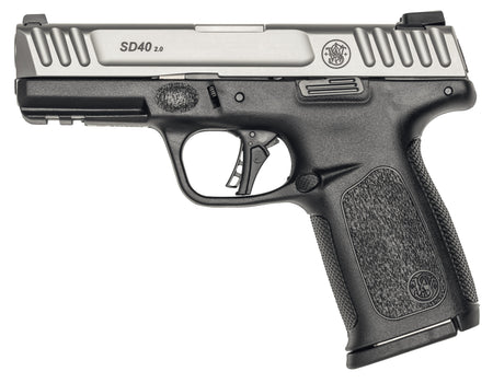 Smith & Wesson SD40 2.0 Compact .40 S&W Pistol, 10+1 Capacity, 4" Stainless Steel Barrel, Textured Grip