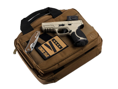 Smith & Wesson M&P9 M2.0 Spec VI Bundle 9mm Luger Pistol - 15+1, 4" Ported Barrel, Champagne Cerakote