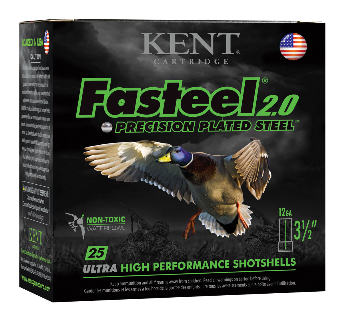 Kent Cartridge K1235FS40BBB Fasteel 2 0 Waterfowl 12 Gauge 3-1 2 1-3 8oz  BBB 1550 fps