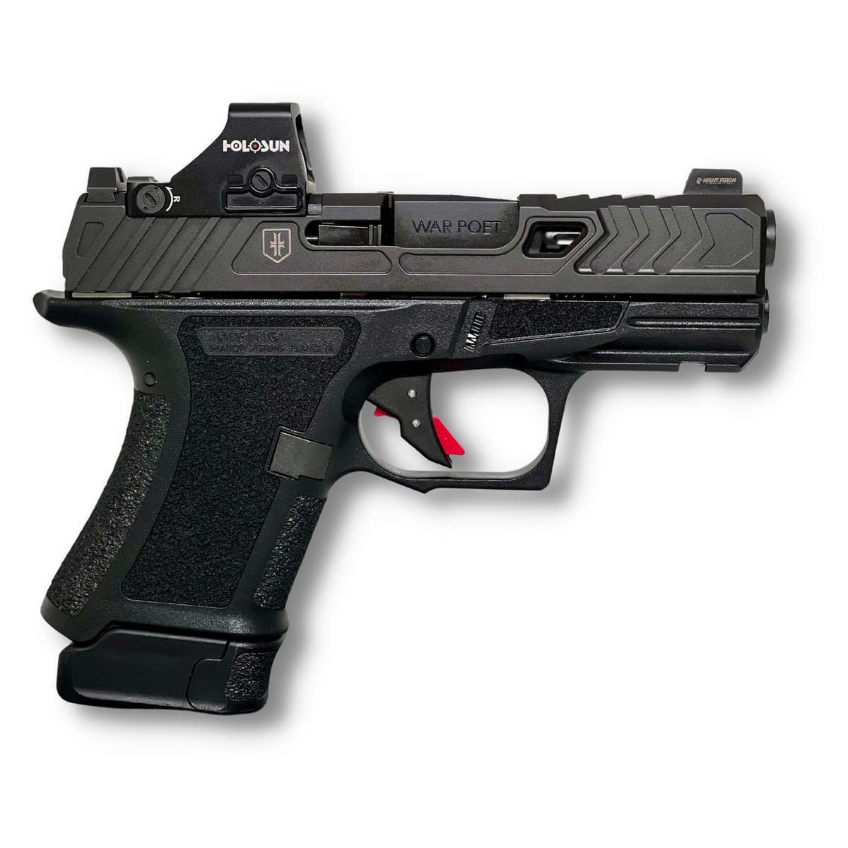 Shadow Systems CR920 9mm War Poet Fluted Threaded Pistol with Holosun, Black