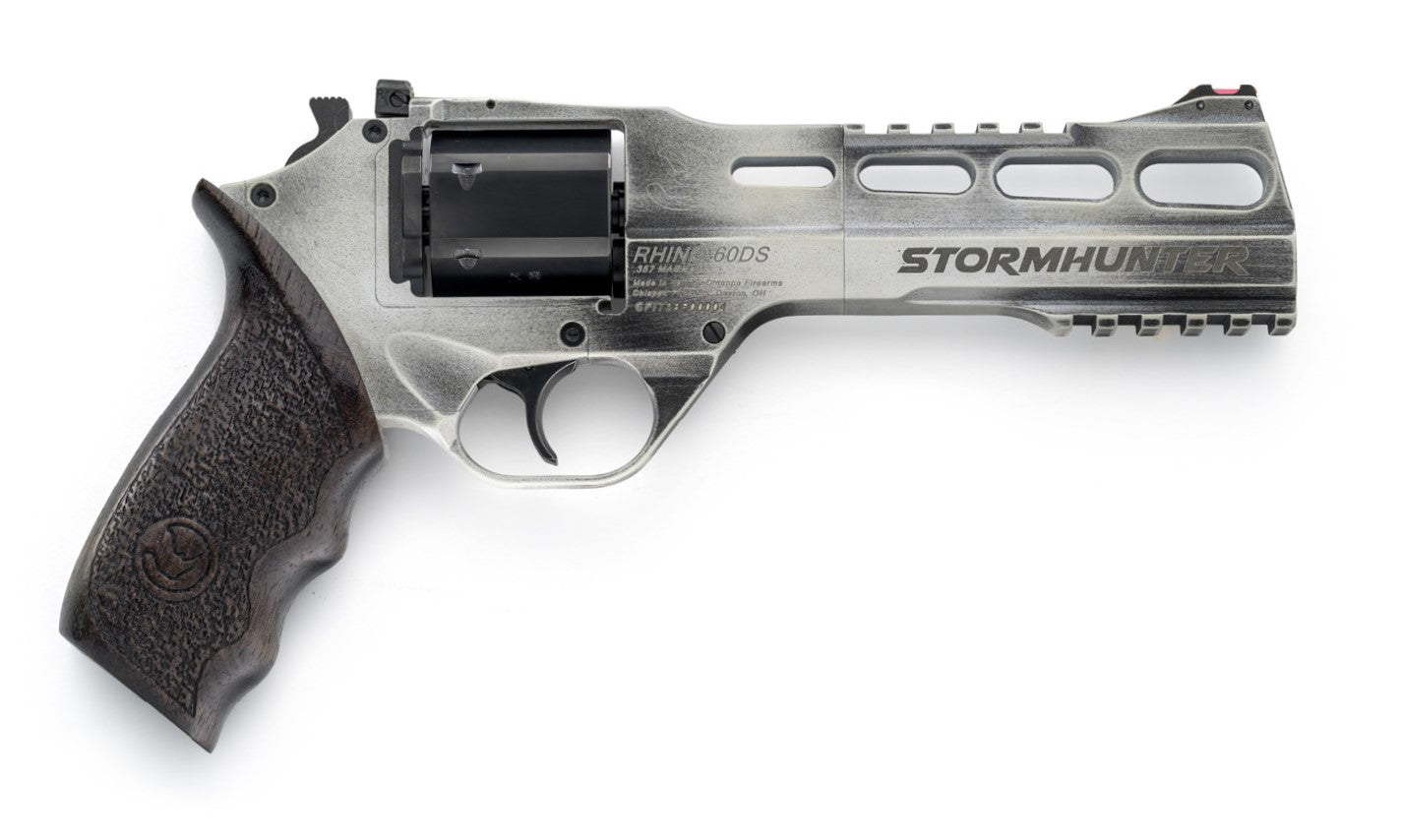 Chiappa Firearms 340334 Rhino 60DS Limited Edition 357 Mag 6 Shot 6" Stormhunter (White) Steel Vent Rib Barrel, Cylinder & Aluminum Frame, Black Walnut Grip, Hammer Safety