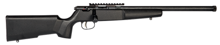 Savage Arms 13823 Rascal Target Youth 22 LR 1rd 16.12" Matte Black Threaded Barrel, Matte Black Picatinny Rail Carbon Steel Receiver, Matte Black Fixed Wood Stock, Right Hand