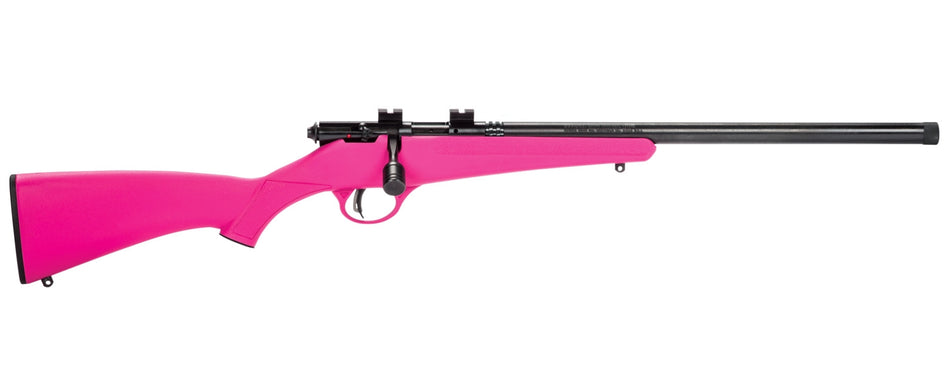Savage Arms 13835 Rascal FLV-SR Youth .22 LR Rifle, 16.12" Heavy Barrel, Pink Synthetic Stock, Right Hand