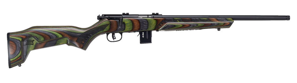 Savage Arms 96636 93R17 Minimalist 17 HMR Rifle, 18" Threaded Sporter Barrel, OD Green Boyd's Laminate Stock, Right Hand