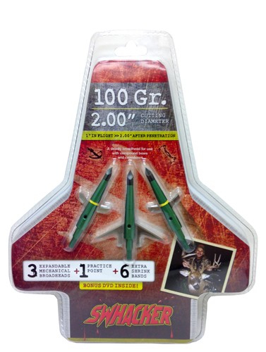 Swhacker 100 Grain 2-Blade Broadhead 2" Cutting Diameter 3/Pack