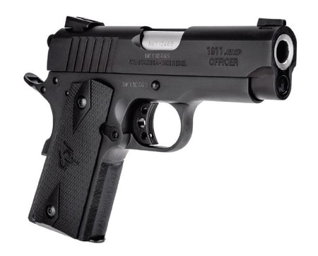 1911 Officer .45 ACP Compact Pistol, Black Finish, 3.5" Barrel, 6+1 Capacity, Adjustable Sights