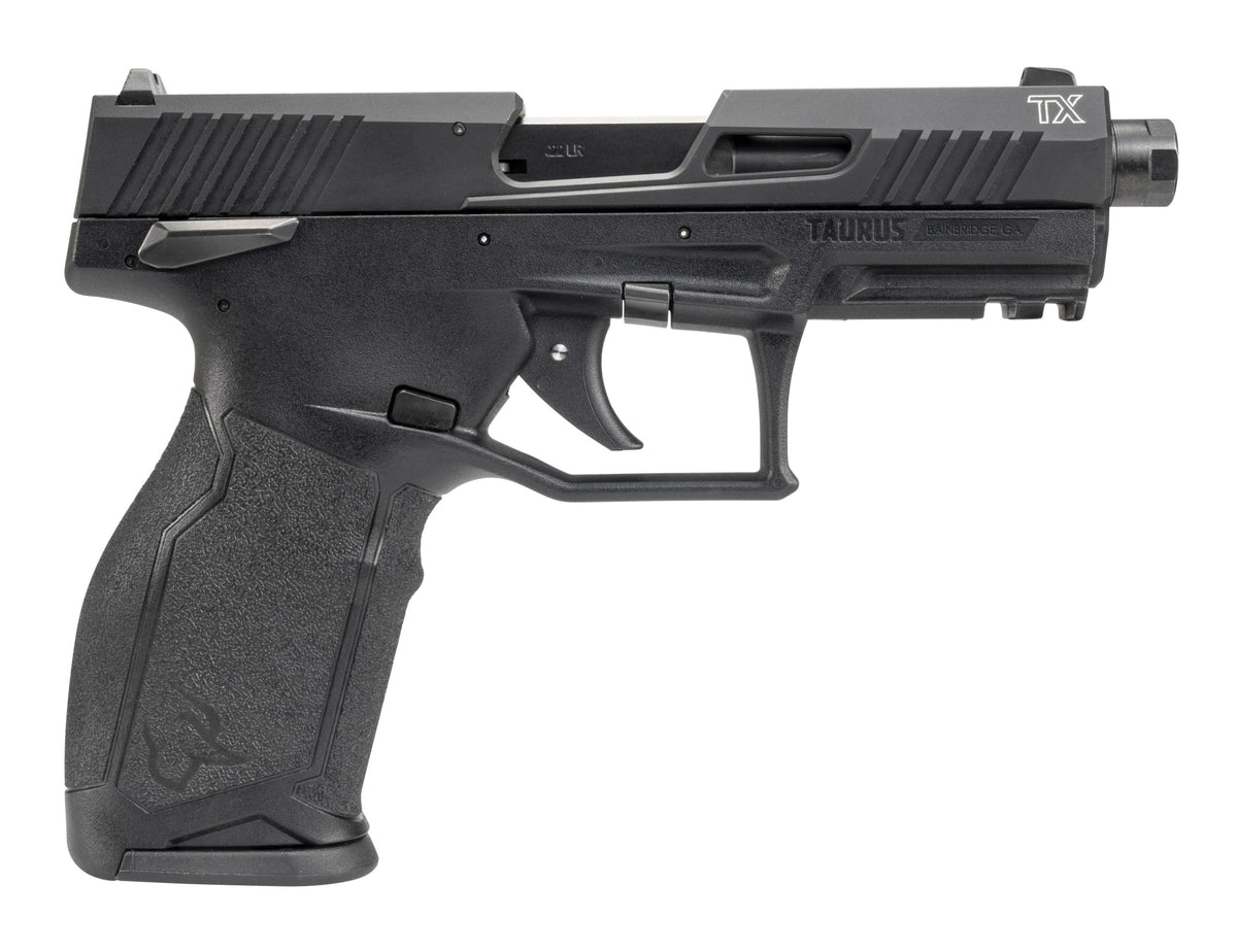Taurus TX22 Full-Size 22 LR Pistol, 22+1 Capacity, 4.10" Threaded Barrel, Black Finish, 5 Magazines Included