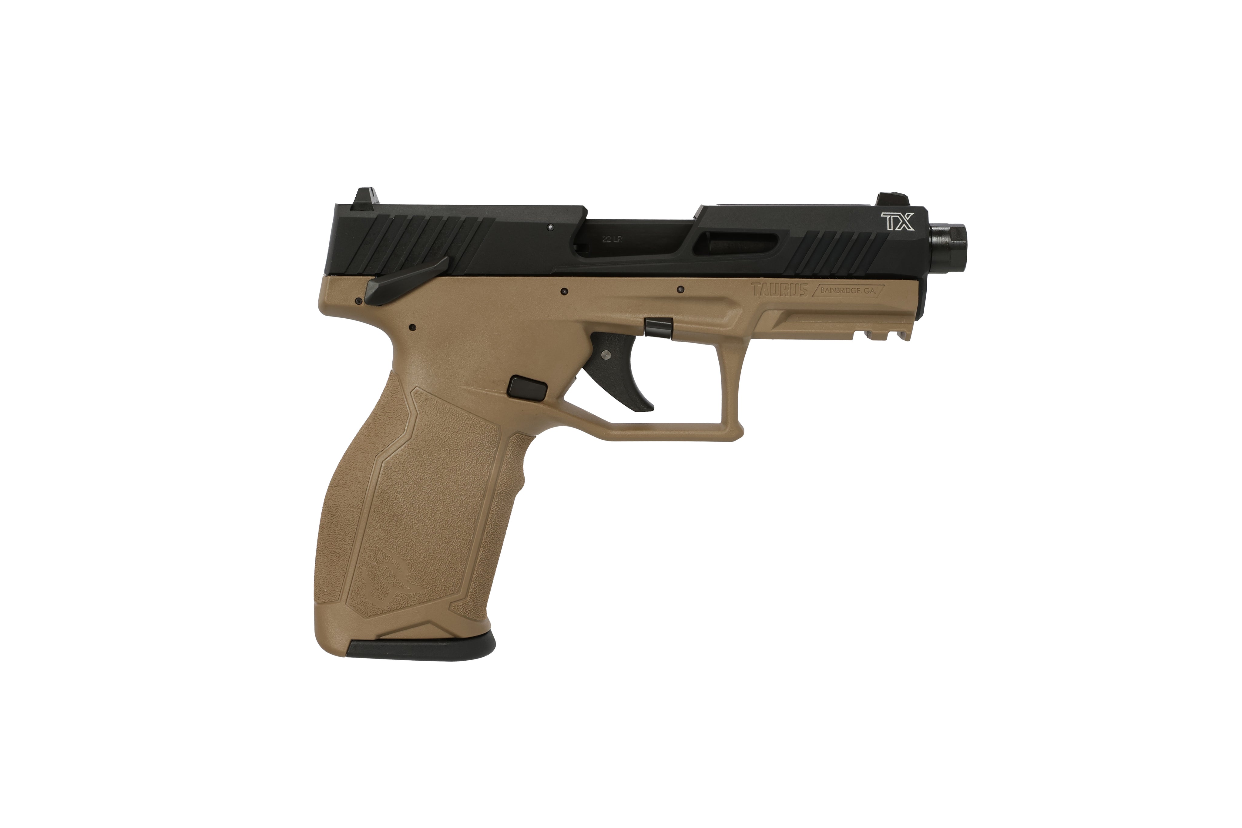 Taurus 2TX Full-Size .22 LR Pistol, 10+1, 4.60" Threaded Barrel, Flat Dark Earth Frame