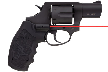 Taurus 2-856021VL 856 w/Laser Small 38 Special 6 Shot 2" Matte Black Carbon Steel Barrel, Cylinder & Frame, Black Finger Grooved Rubber Grip, Viridian Laser, Transfer Bar Safety, Exposed Hammer