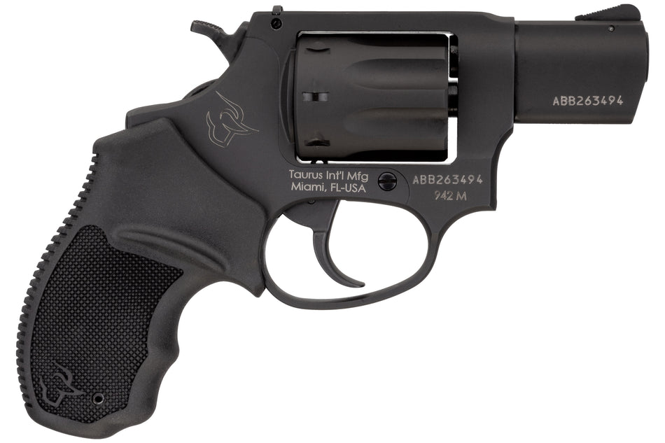 Taurus 2942M021 942 .22 WMR 8-Round 2" Revolver, Matte Black Steel Finish, Black Polymer Grip