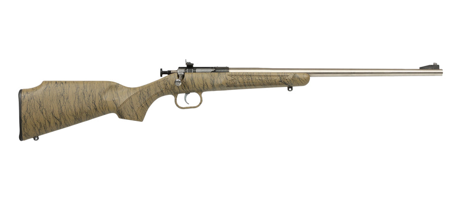 Crickett KSA2443 Gen2 Youth .22 LR Single Shot Rifle, Tan w/Black Webbing Stock