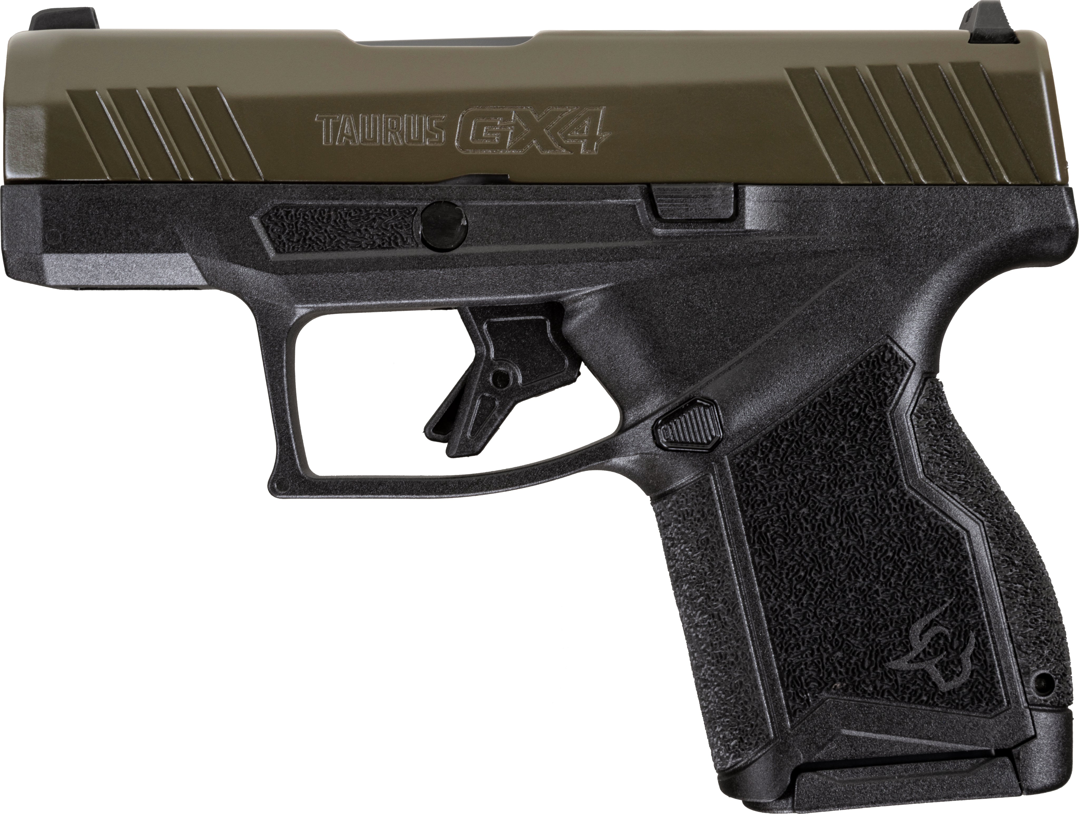 Taurus 1GX4M93B GX4 9mm Luger 11+1 3.06" Black Stainless Steel Barrel, Mil-Spec Green Cerakote Serrated Steel Slide, Black Polymer Frame, Black w/Interchangeable Backstrap Grip, Manual/Trigger Safety