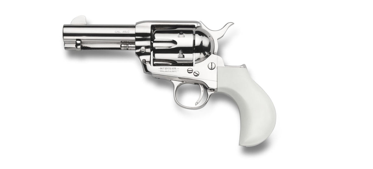 Taylors & Co 1873 Flat Top Pietta 9mm Luger Revolver, 3.5" Nickel Barrel