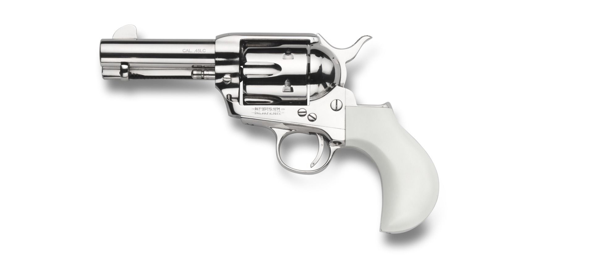 Taylors & Co 1873 Flat Top Pietta 9mm Luger Revolver, 3.5" Nickel Barrel