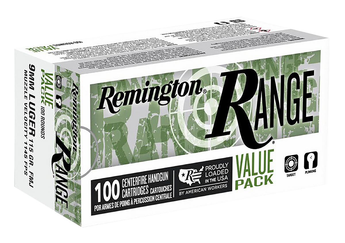 Remington Range 9mm Luger 115 Grain Full Metal Jacket Bulk Pack