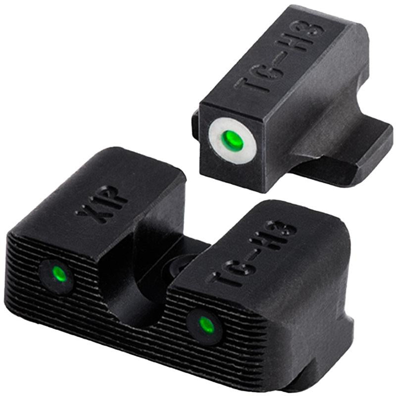 TruGlo Tritium Pro Pistol Night Sight Set Green/White Outline Front Green Rear TG231R1W