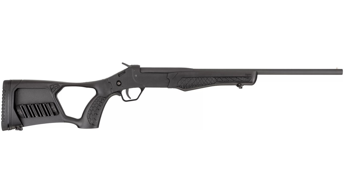 Rossi SSP1BK Tuffy Single Shot Youth 410 Gauge Break Open 3" 1rd 18.50" Matte Black Barrel, Matte Black Steel Receiver, Black Synthetic Thumbhole Stock w/Shell Holder, Right Hand