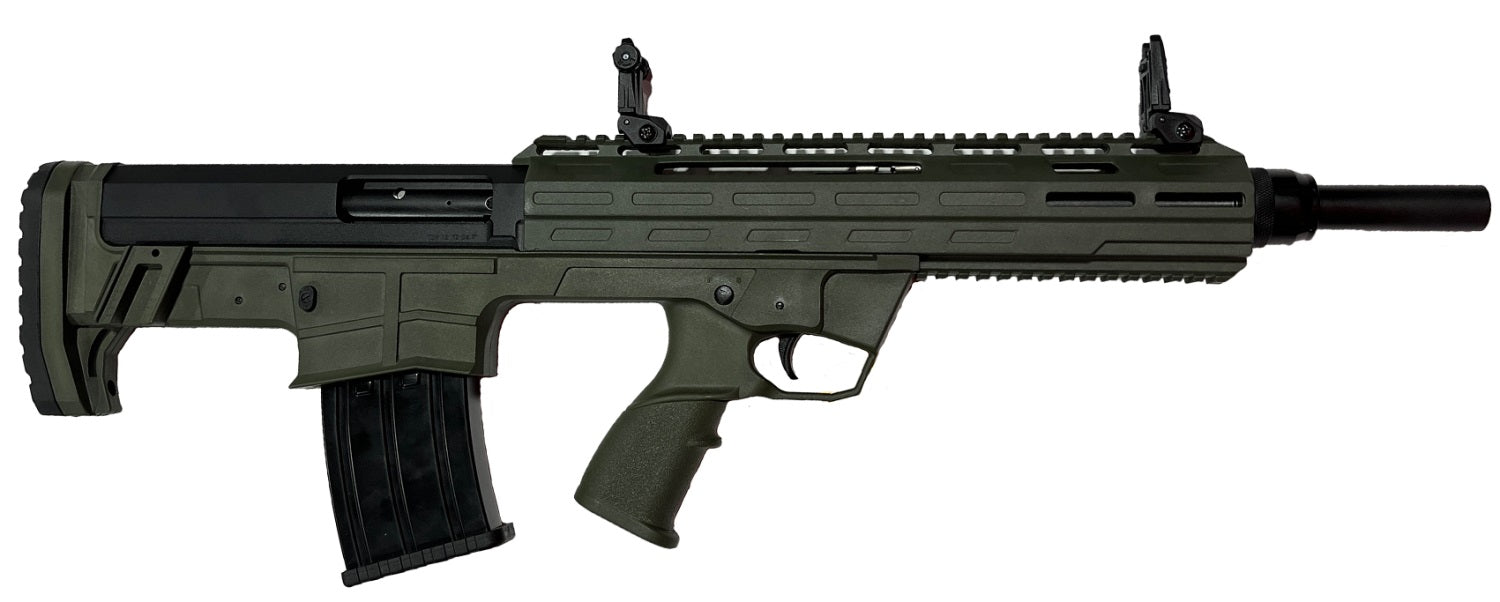Tokarev USA 21000129 TBP 12 Gauge 3" 5+1 18.50", OD Green, Cheek Riser Compatible Bull-Pup Stock, Flip-Up Sights, 3 Chokes